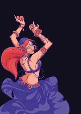 Tribal Fusion belly dancer gypsy  graphic design 