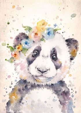 Little Panda (water colour art)