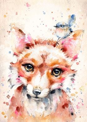 Little Fox (water colour art)