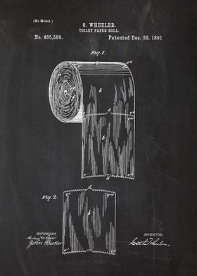 1891 Toilet Paper Roll - Patent Drawing