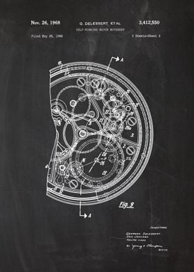 1966 Self-Winding Watch Movement - Patent