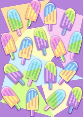 Ice Lollipops Popsicles Summer Punchy Pastels Colo