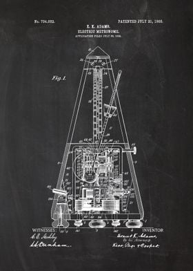 1902 Electric Metronome - Patent Drawing