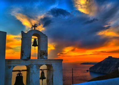 sunset in caldera santorini ii