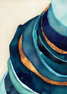 Abstract Blue with Gold