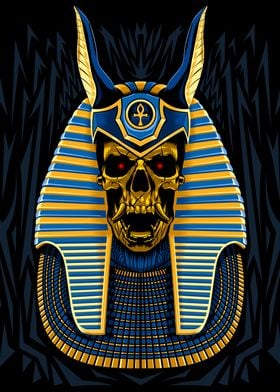 Egyptian Pharaoh skull gold