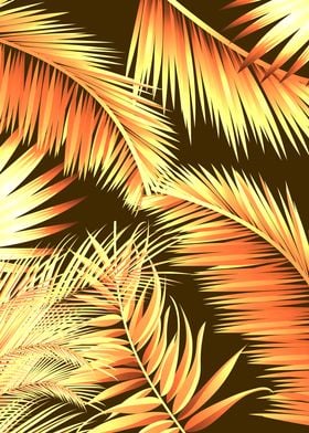 Brown palm leaves