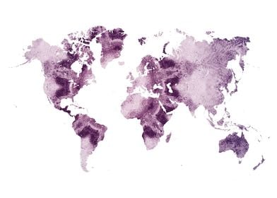 map of the world violet