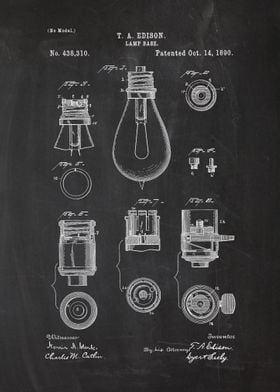 1890 Lamp Base - Patent Drawing