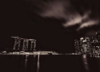 Singapore Marina bay sands by night long exposure