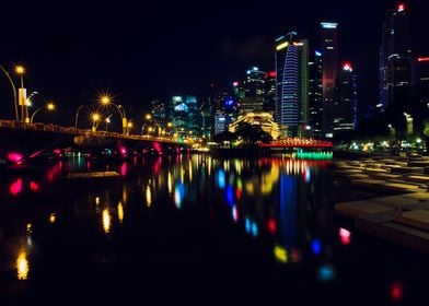 Colorful Singapore city by night photograph