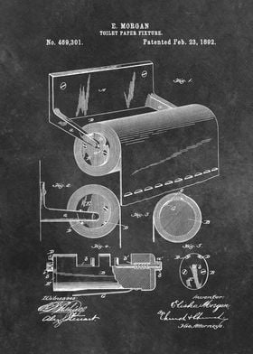 '1892 Morgan Toilet paper fixture ' Poster by Lion Mixart | Displate