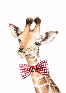 Giraffe and Bow Tie