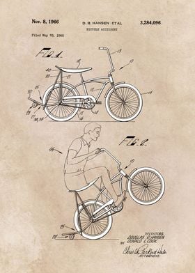 patent art Hansen Bicycle accessory 1966