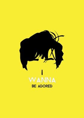 Stone Roses - Iwant to be adored print Yellow