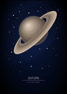 Saturn - Flat Art Planet