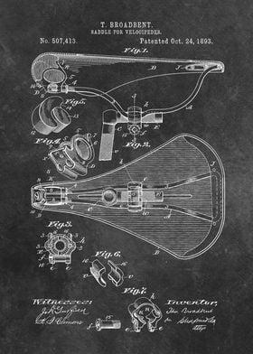 1893 Broadbent Saddle for Velocipedes patent