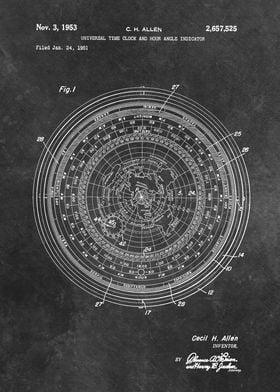 1953 Allen Universal time clock and hour angle