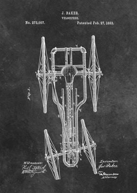 1883 Baker Velocipede patent 