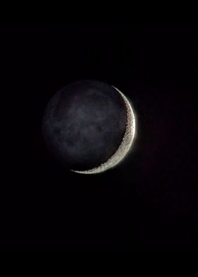 Waxing Crescent with Earth Shine