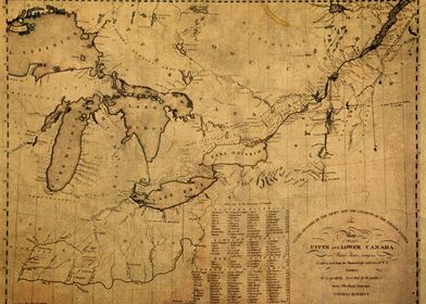 Map of The Great Lakes 1812