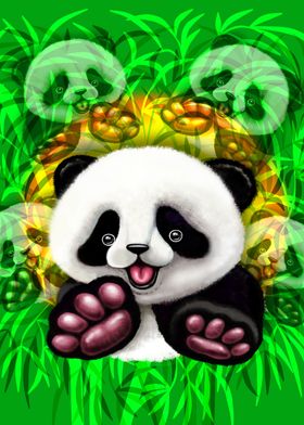 Panda Baby Bear Cute and Happy