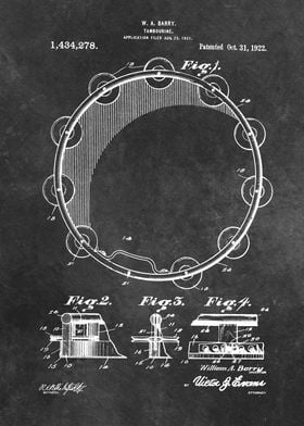 1922 patent art Barry Tambourine