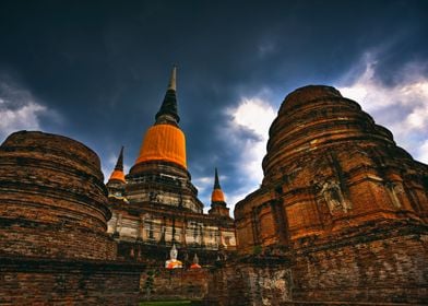 Ruins of ancient captial Ayuathaya Thailand UNESCO