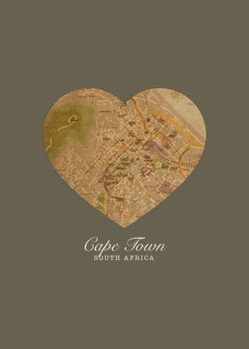 I Heart Cape Town South Africa Street Map Love