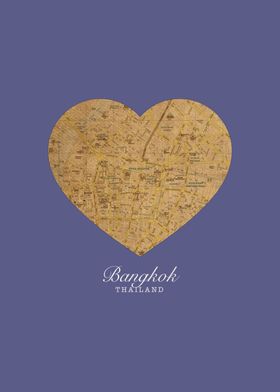 I Heart Bangkok Thailand Street Map Love Series