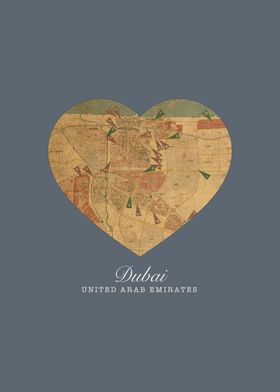 I Heart Dubai United Arab Emirates Street Map Love