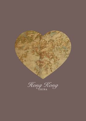 I Heart Hong Kong Street Map Love Series