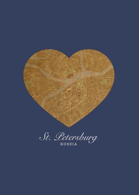 I Heart St Petersburg Russia Street Map Love