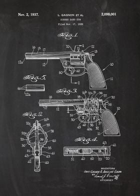 1936 Rubber Band Gun - Patent Drawing