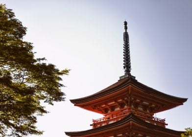 Kiomuzu Dera stupa in Kyoto Japan