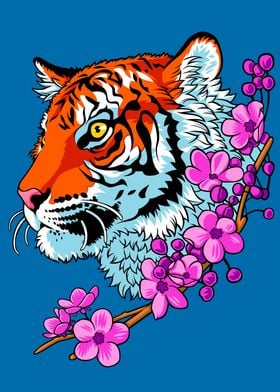 Tiger flowers Tattoo