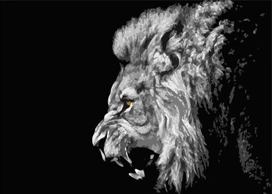 Black and White Lion