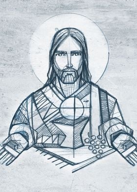 Jesus Christ and Eucharist illustration