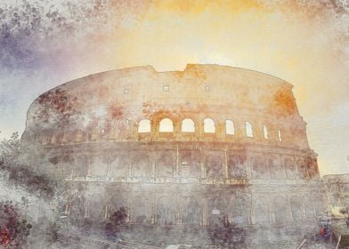 Watercolor_Colosseum