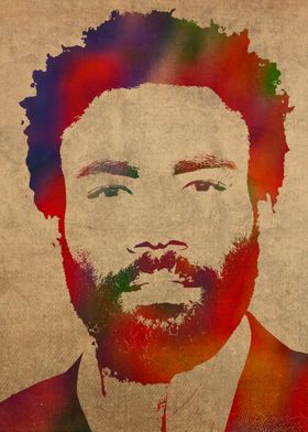 Donald Glover Watercolor Portrait