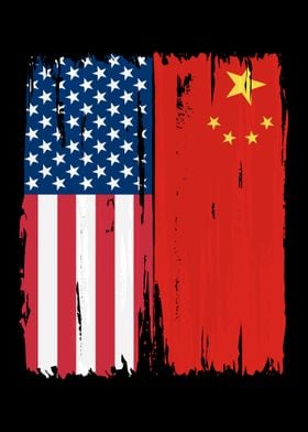 American China Split Flag