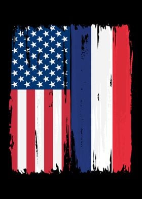 American France Split Flag