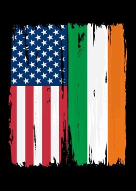 American Ireland Split Flag