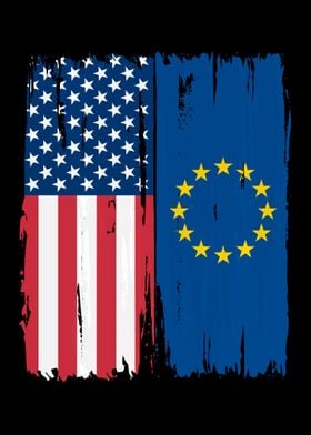 American Europe Split Flag