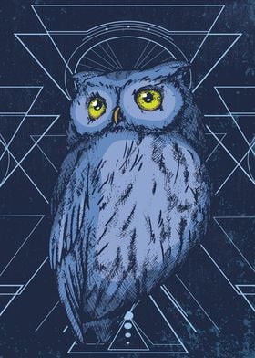 Night owl. Hand drawn illustration.