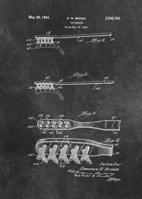 1939 patent art Brown Toothbrush 