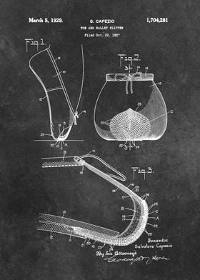 1929 patent art Capezio Toe and ballet slipper