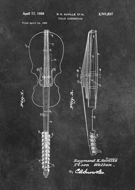 1956 patent art Auville  Violin construction