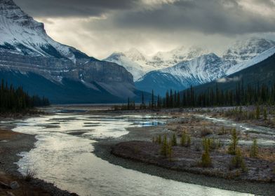 Moody Rocky Mountains in Canada