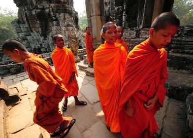 Buddhist monks at Angkor Thom